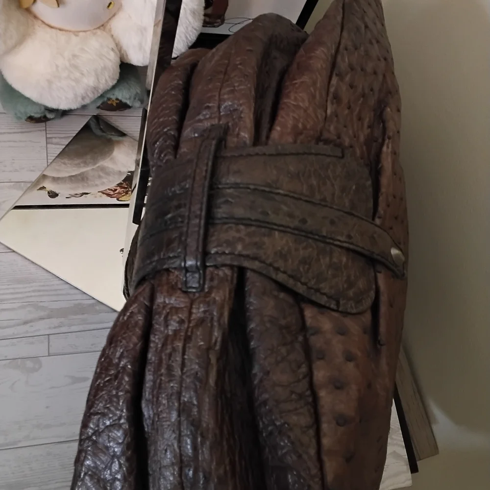 Nuti Sevillana Ostrich Leather Hobo Handbag